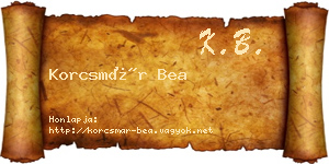 Korcsmár Bea névjegykártya